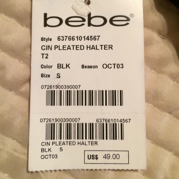 Sexy, black backless Bebe top, size S - Picture 3 of 3